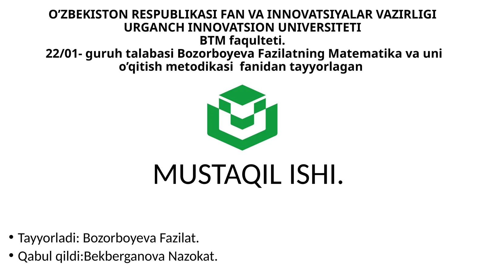 Matematik tushunchalar haqida