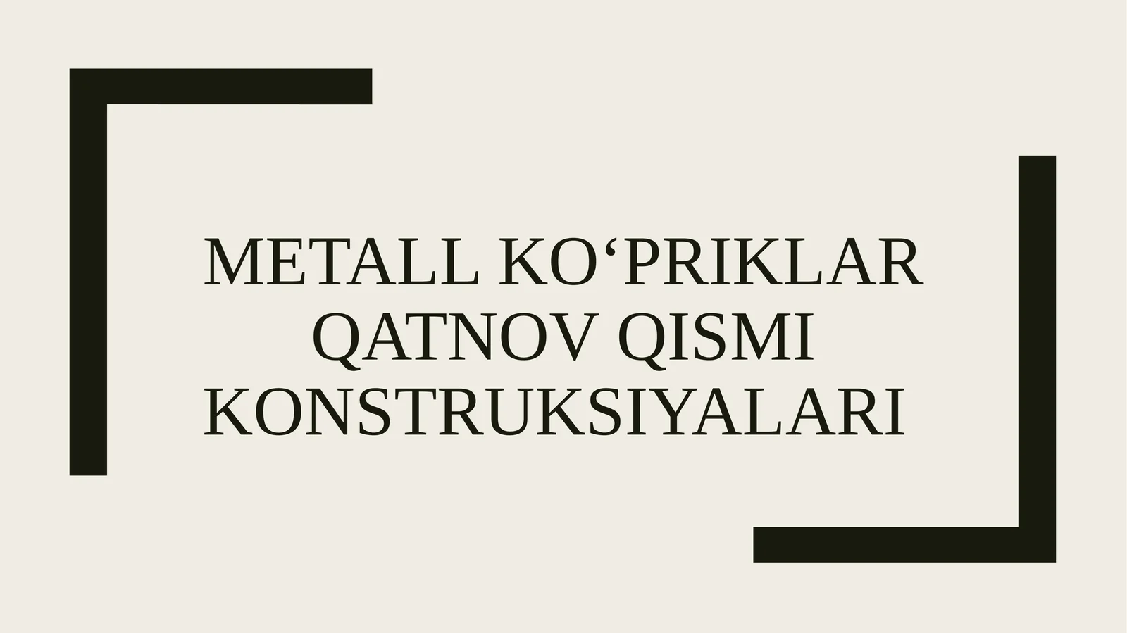 Metallko‘priklar qatnov qismi konstruksiyalari