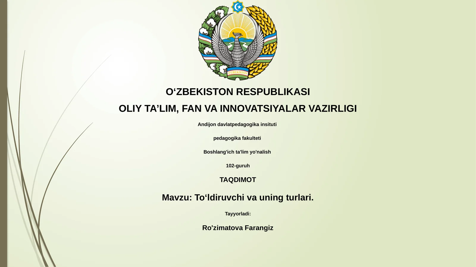 To‘ldiruvchi va uning turlari