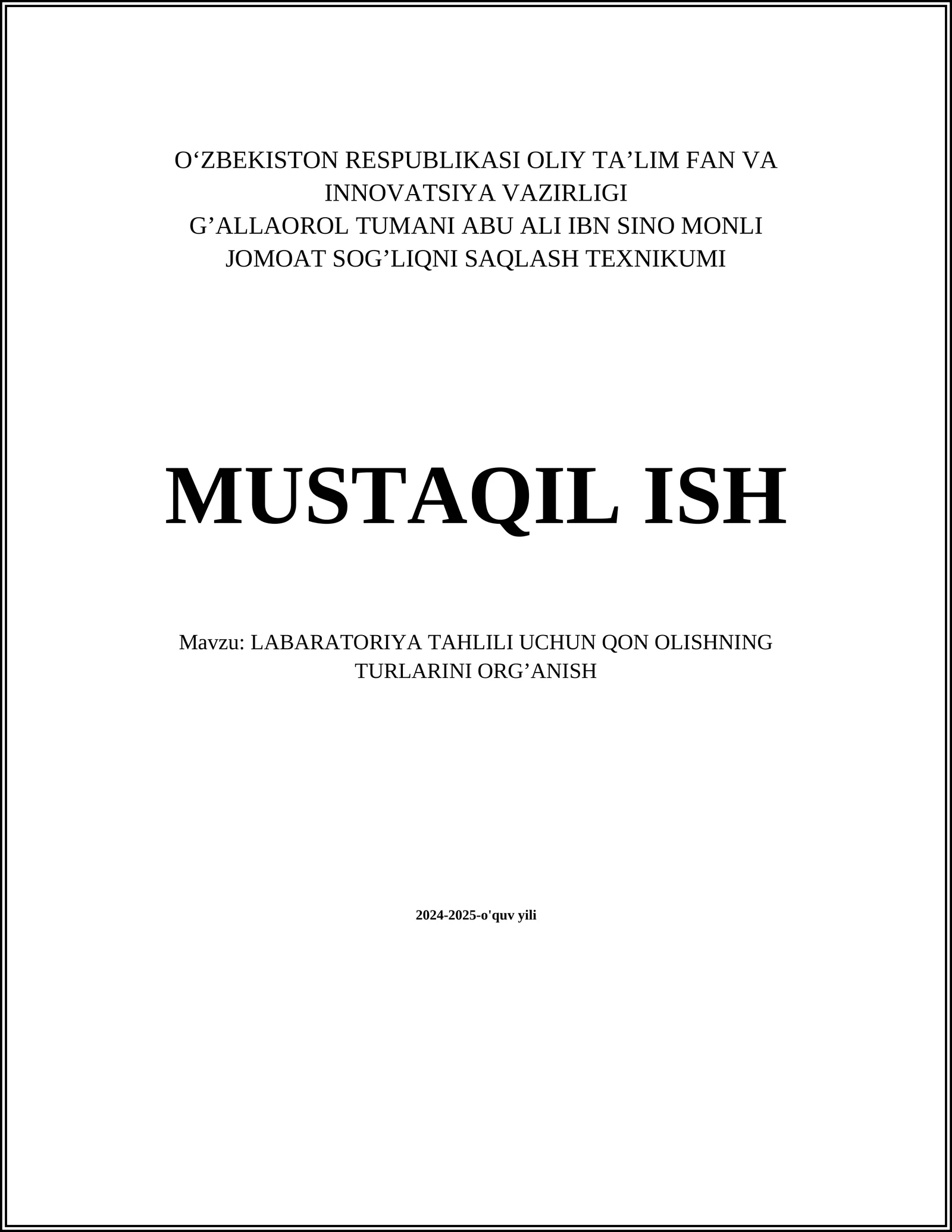 Qon Olish Usullari