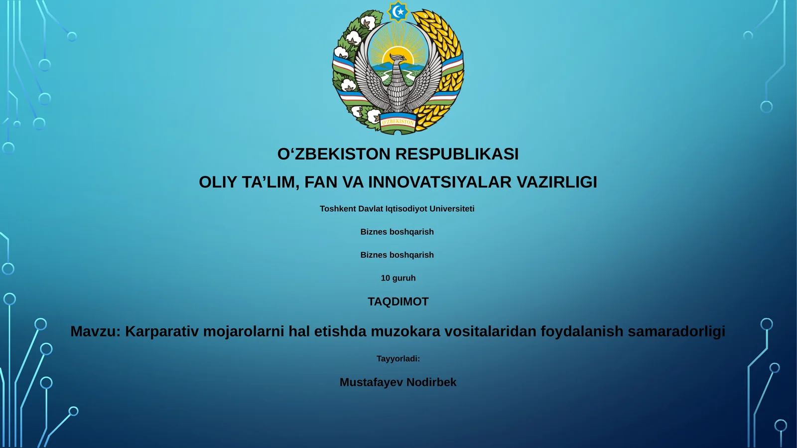 Karparativ mojarolarni hal etishda muzokara vositalaridan foydalanish samaradorligi