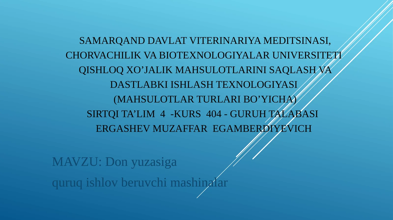 Donyuzasiga quruq ishlov beruvchi mashinalar