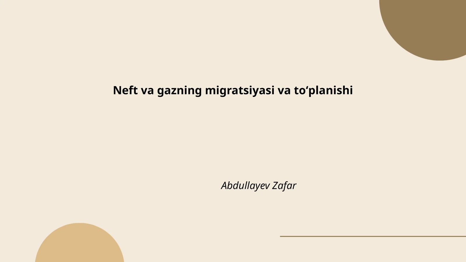 Neft va gazning migratsiyasi va toʻplanishi