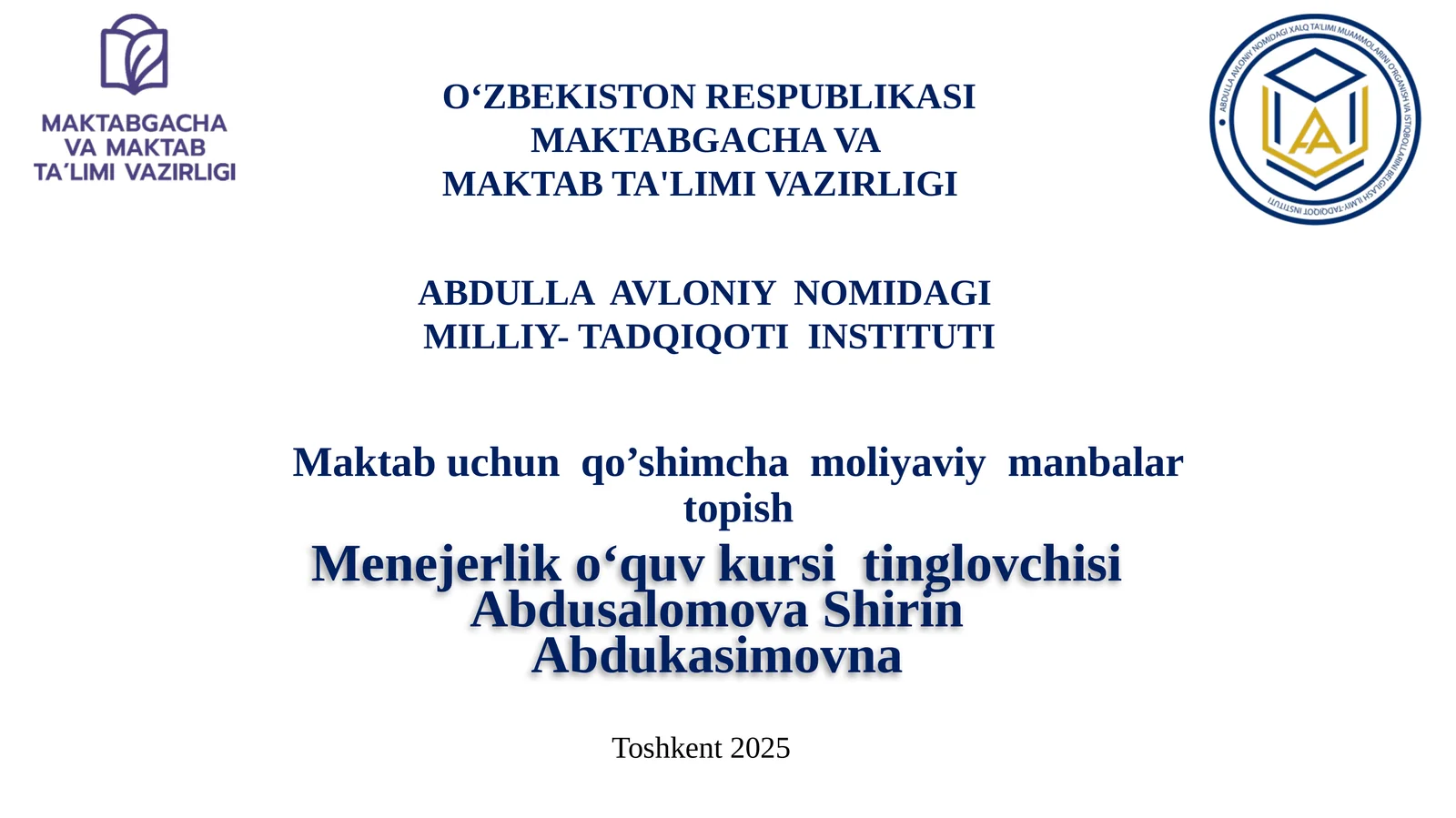 Maktab uchun qo’shimcha moliyaviy manbalar topish