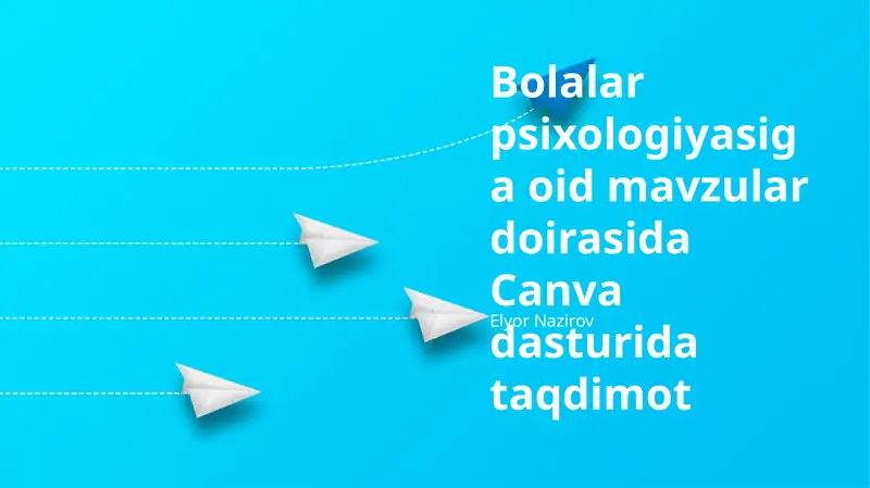 Bolalar psixologiyasiga oid mavzular doirasida Canva dasturida taqdimot