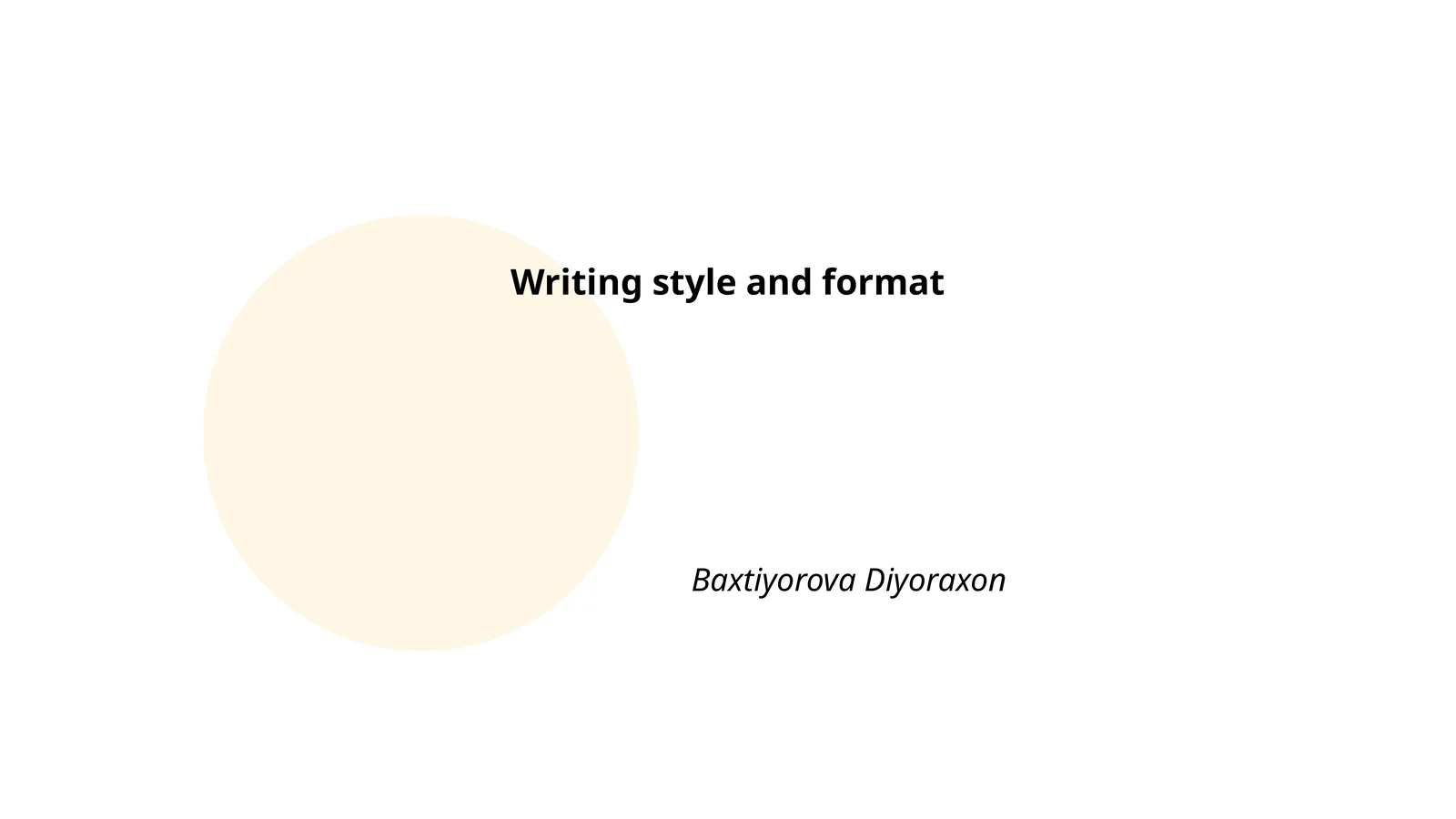 Writing style and format
