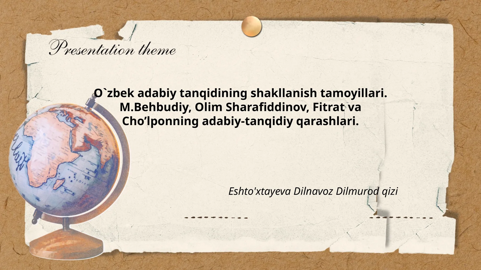 O`zbek adabiy tanqidining shakllanish tamoyillari