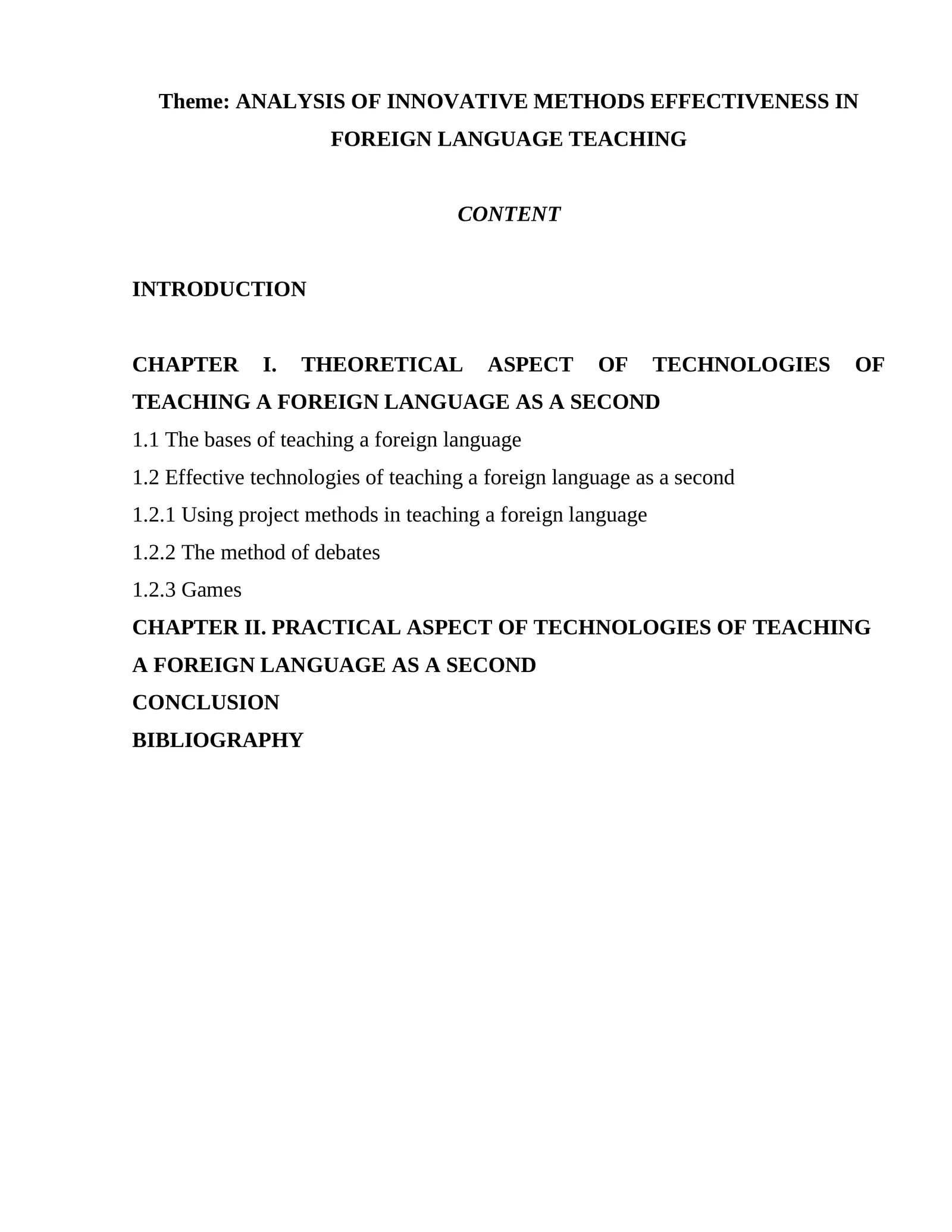 ANALYSIS OF INNOVATIVE METHODS EFFECTIVENESS IN FOREIGN LANGUAGE TEACHING