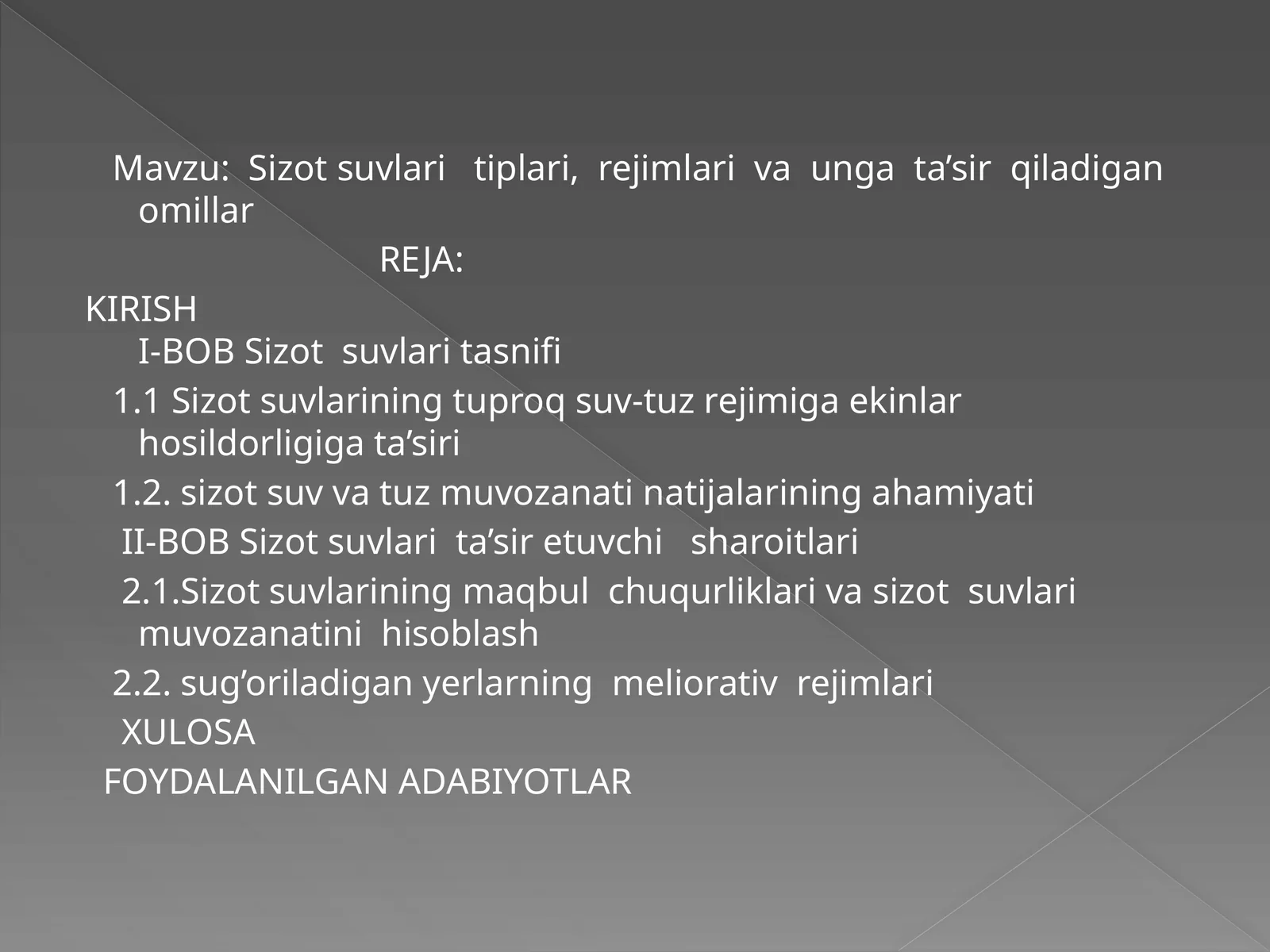 Sizotsuvlaritiplari,rejimlarivaungata’sirqiladiganomillar