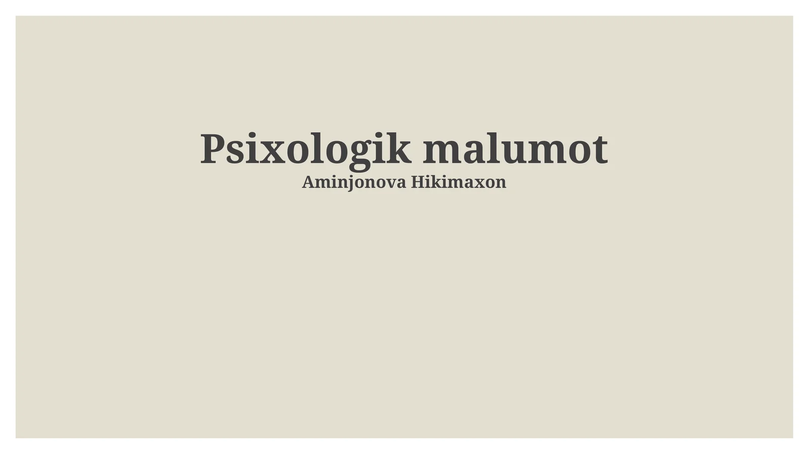 Psixologik malumot