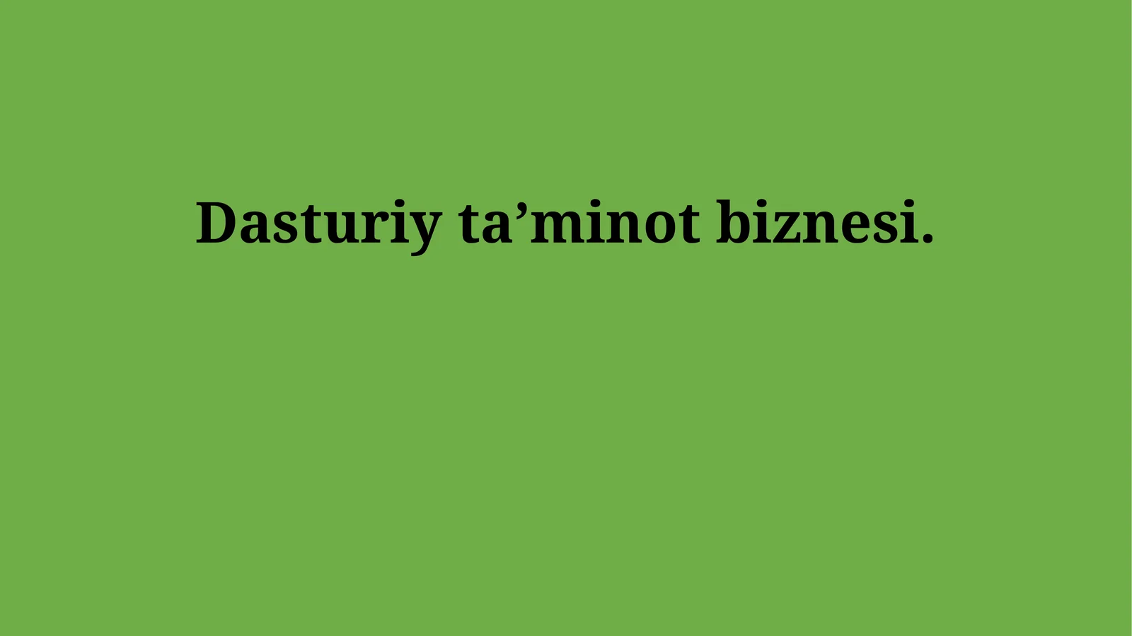 Dasturiy ta’minot biznesi