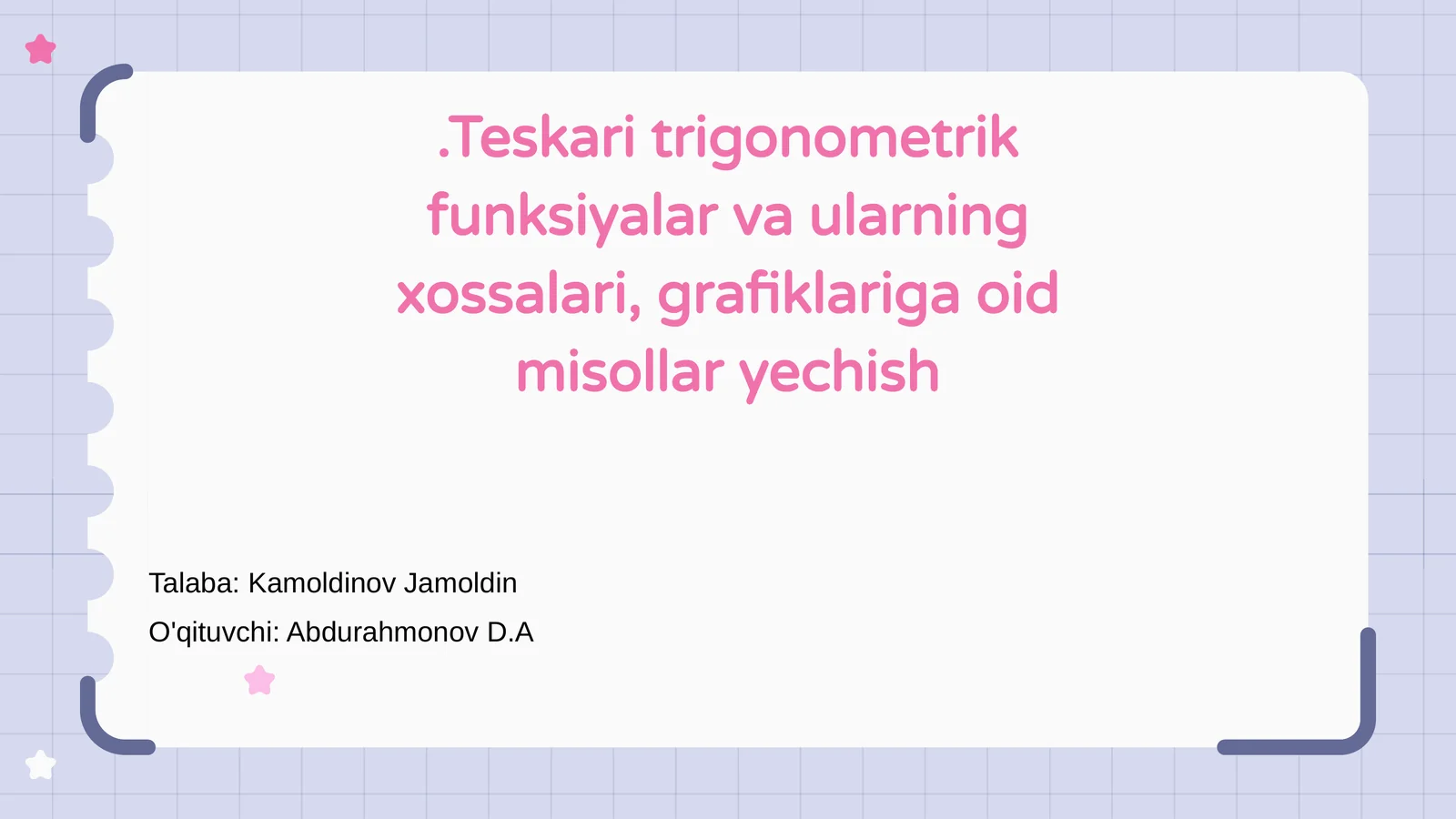 Teskari trigonometrik funksiyalar