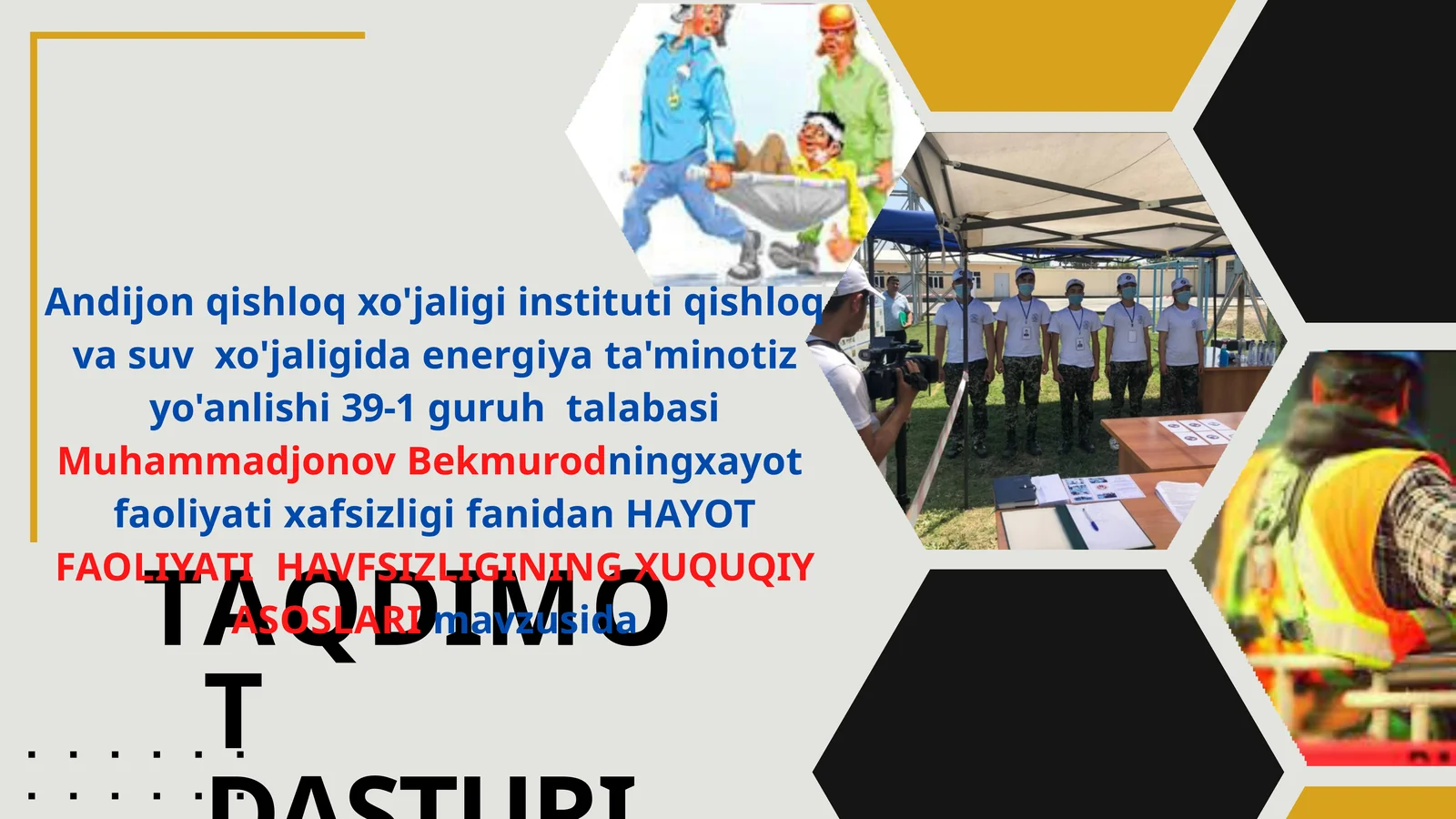 HAYOT FAOLIYAT HAFSIZLIGINING HUQUQIY ASOSLARI