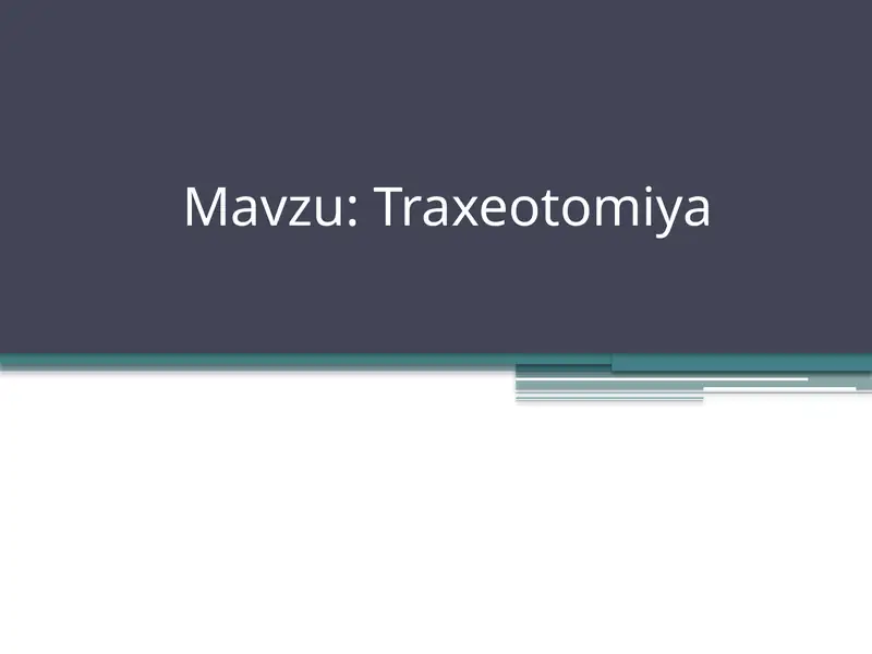 Traxeotomiya