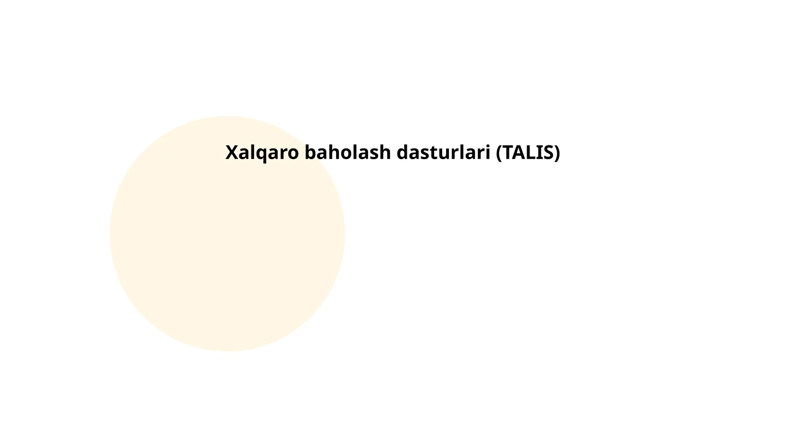 Xalqaro baholash dasturlari (TALIS)
