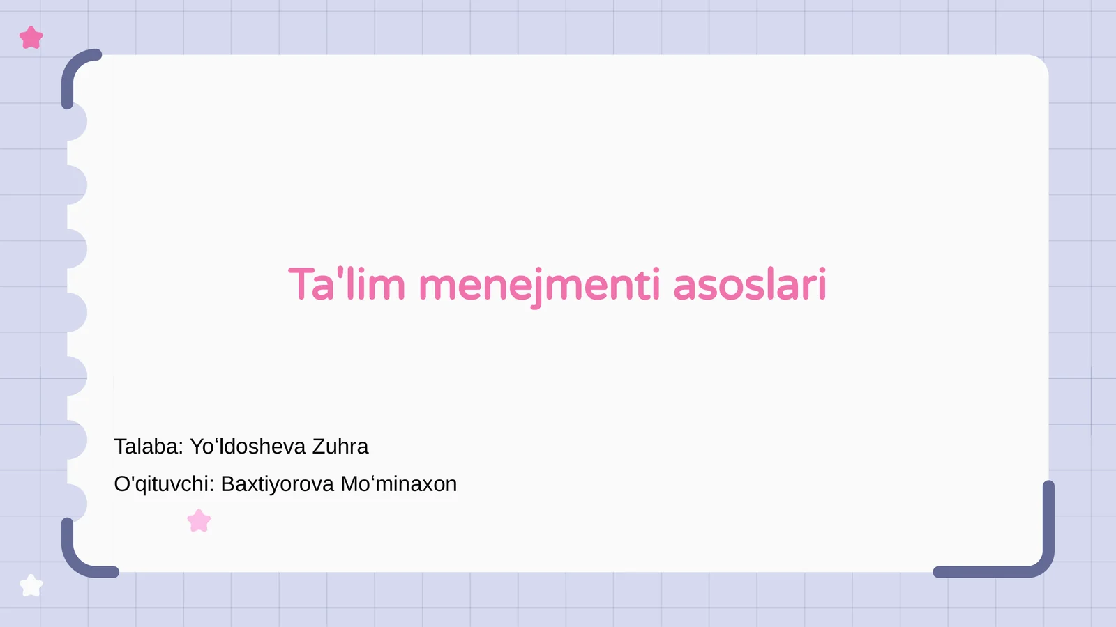 Ta'lim menejmenti asoslari