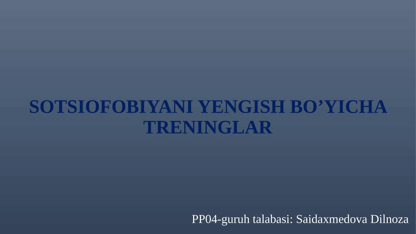 Sotsiofobiyani yengish bo'yicha treninglar