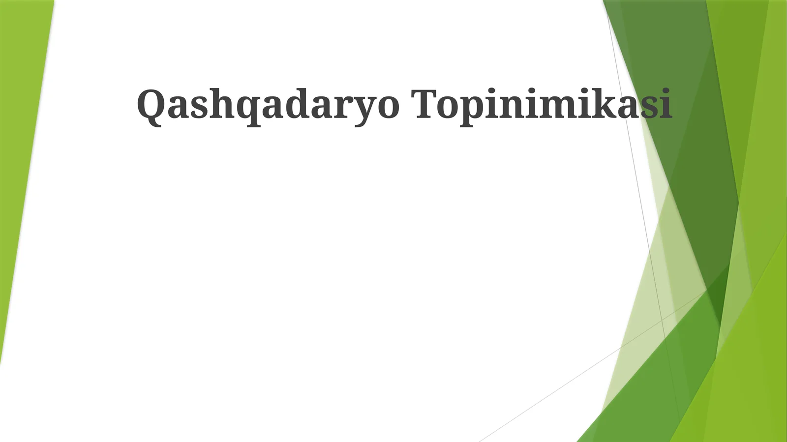 Qashqadaryo Topinimikasi
