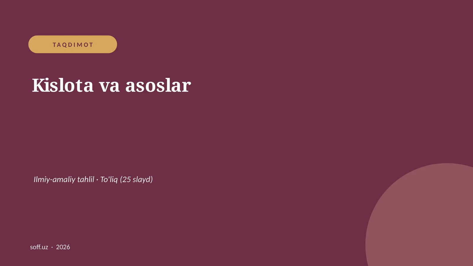 Kislota va asoslar