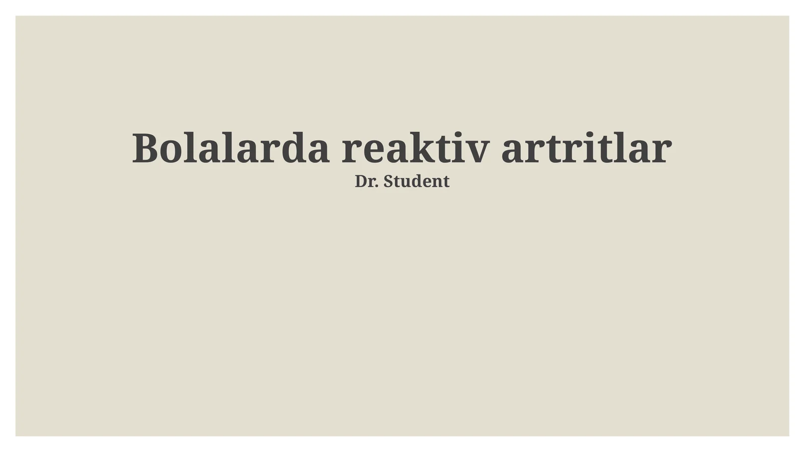 Bolalarda reaktiv artritlar