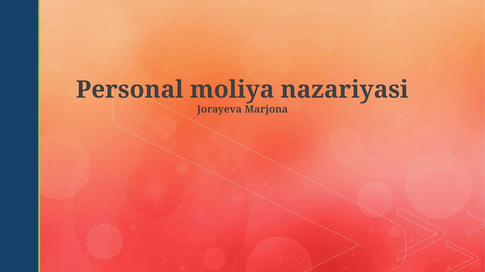Personal moliya nazariyasi
