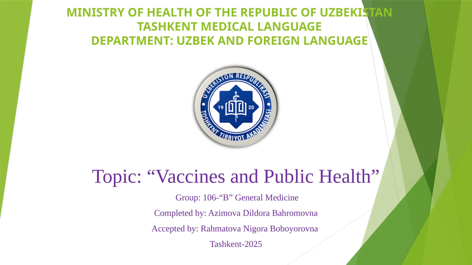 Vaccines and Public Health