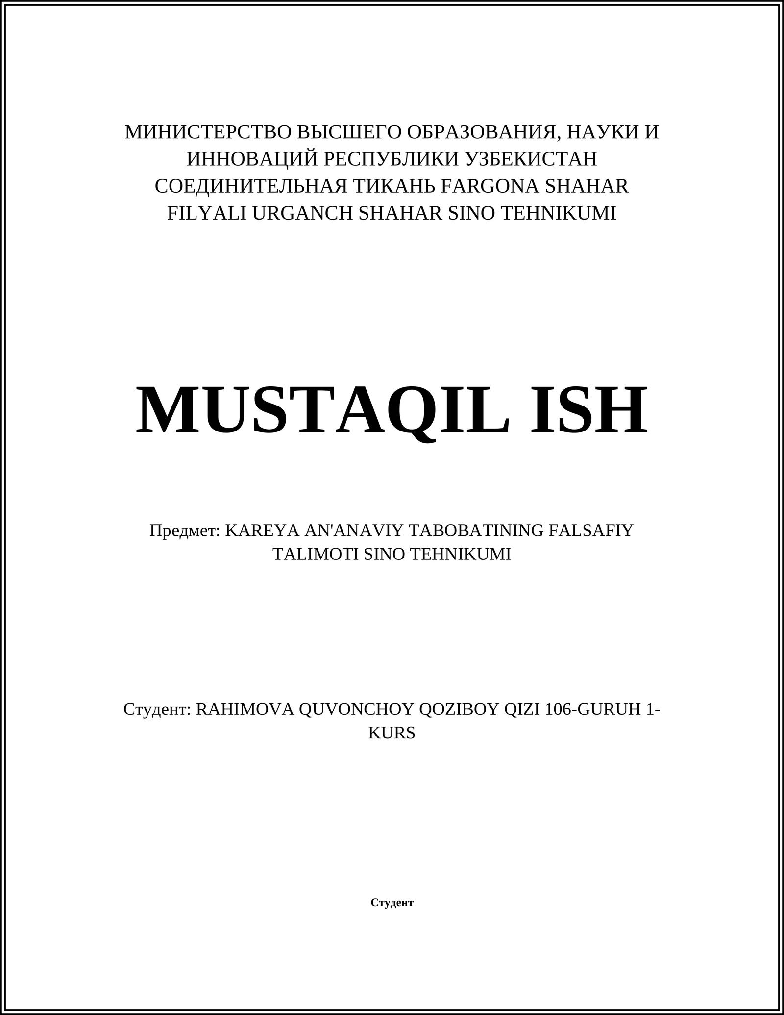 KAREYA AN'ANAVIY TABOBATINING FALSAFIY TALIMOTI
