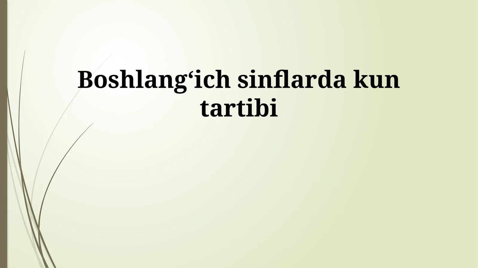 Boshlangʻich sinflarda kun tartibi