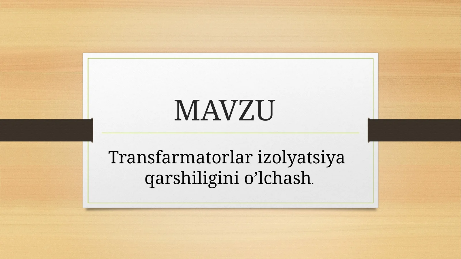 Transfarmatorlarizolyatsiya qarshiliginio’lchash. Transformatorning tuzilishi