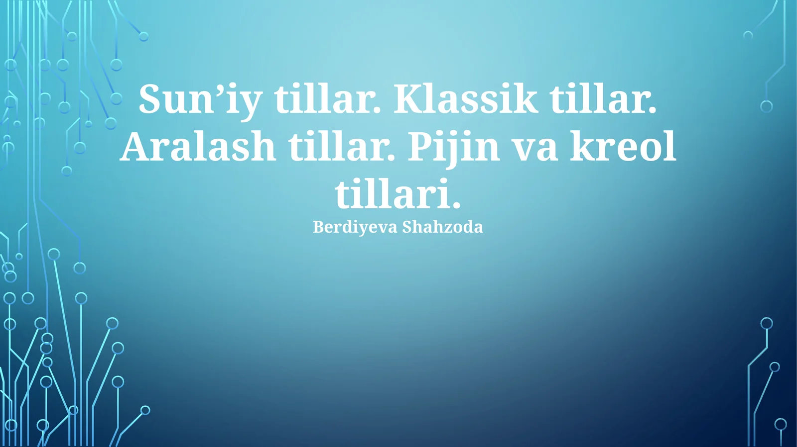 Sun'iy, Klassik va Aralash Tillar