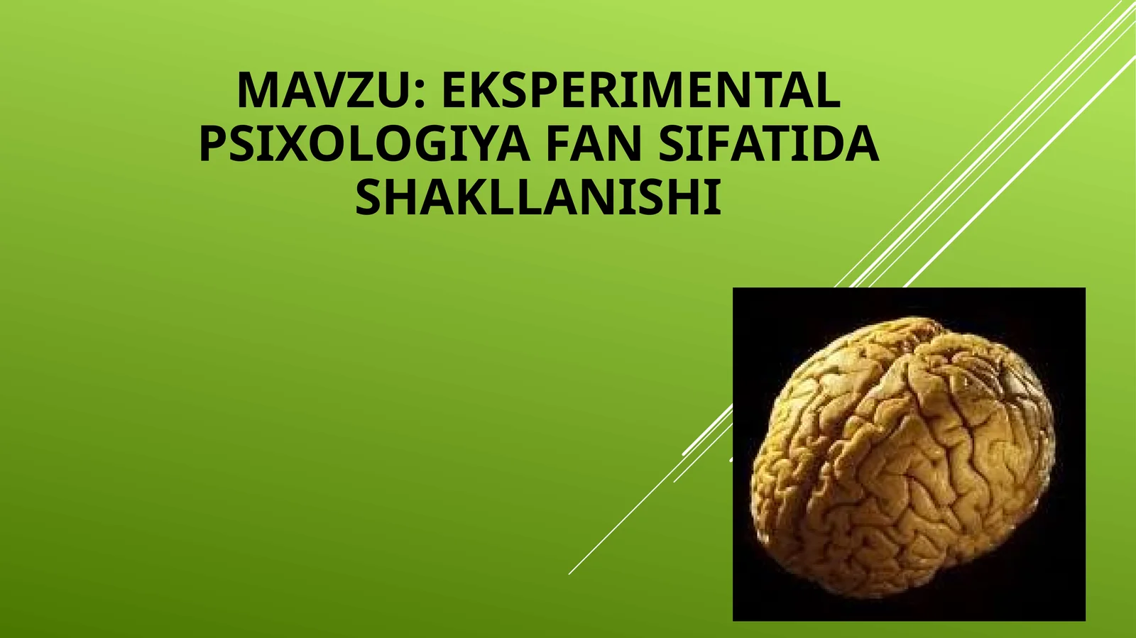 Eksperimental psixologiya fan sifatida shakllanishi