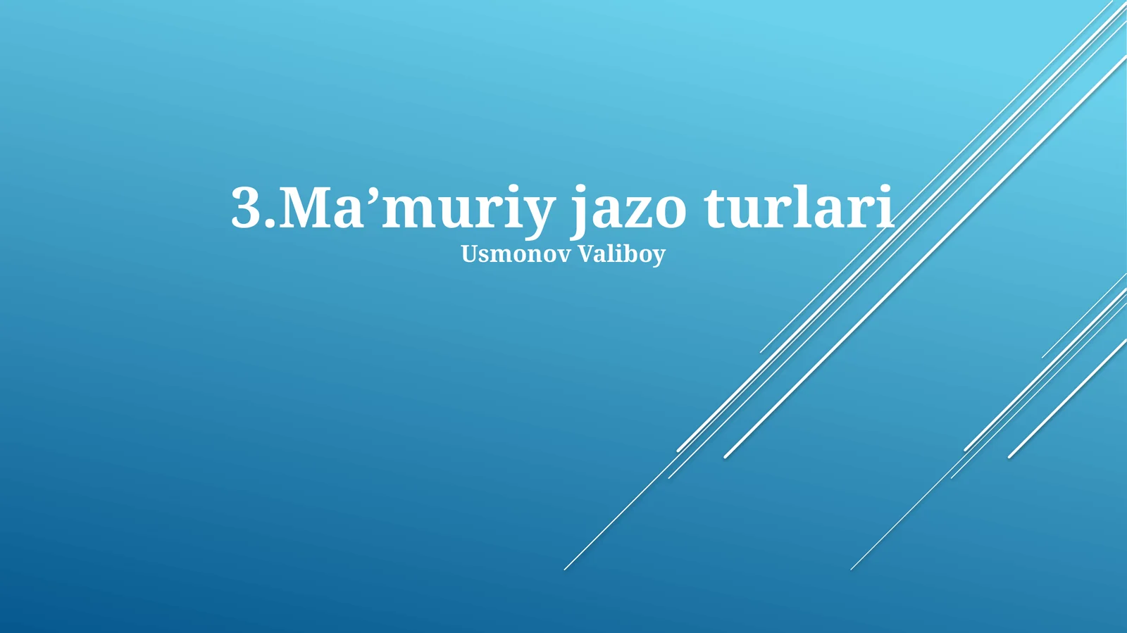 Ma’muriy jazo turlari