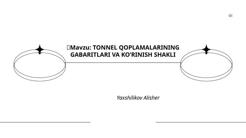 TONNEL QOPLAMALARINING GABARITLARI VA KO’RINISH SHAKLI