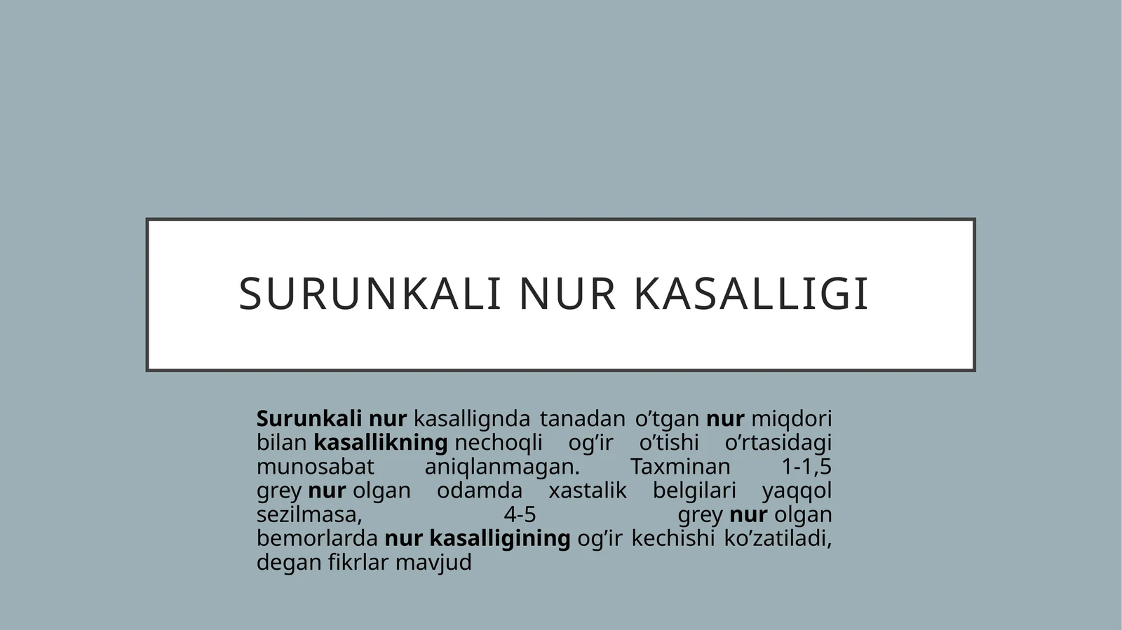 Surunkali nur kasalligi