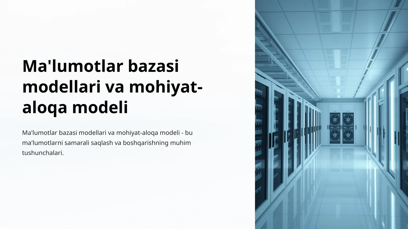 Ma'lumotlar bazasi modellari va mohiyat-aloqa modeli