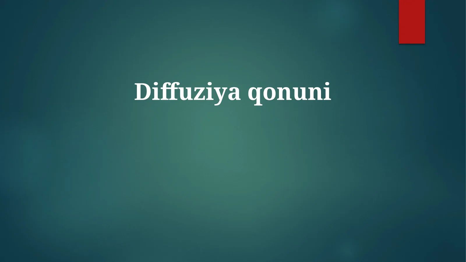 Diffuziya qonuni