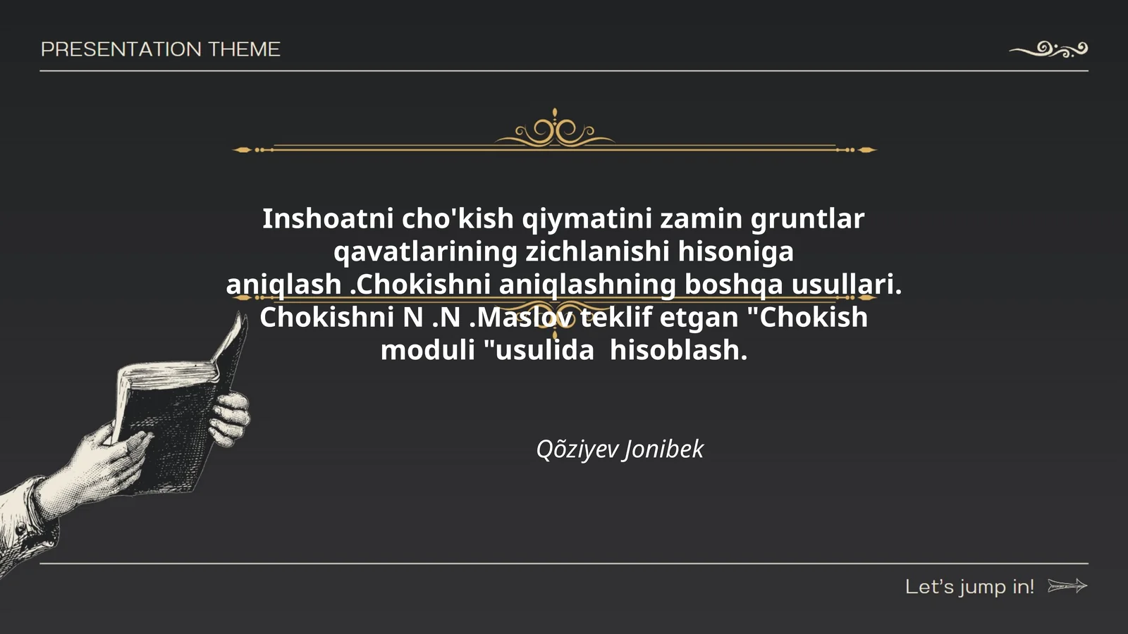 Chokishni qiymatini aniqlash