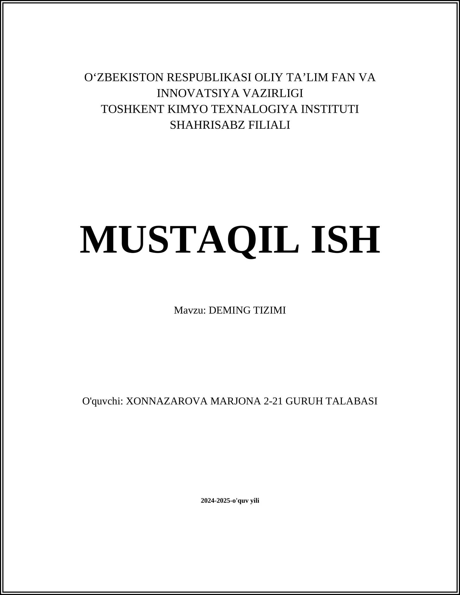 DEMING TIZIMI