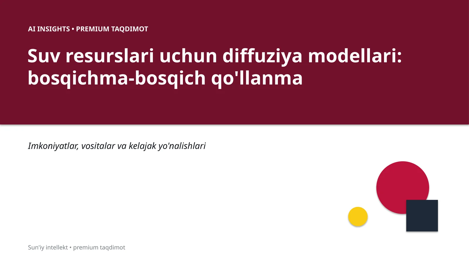Suv resurslari uchun diffuziya modellari: bosqichma-bosqich qo'llanma