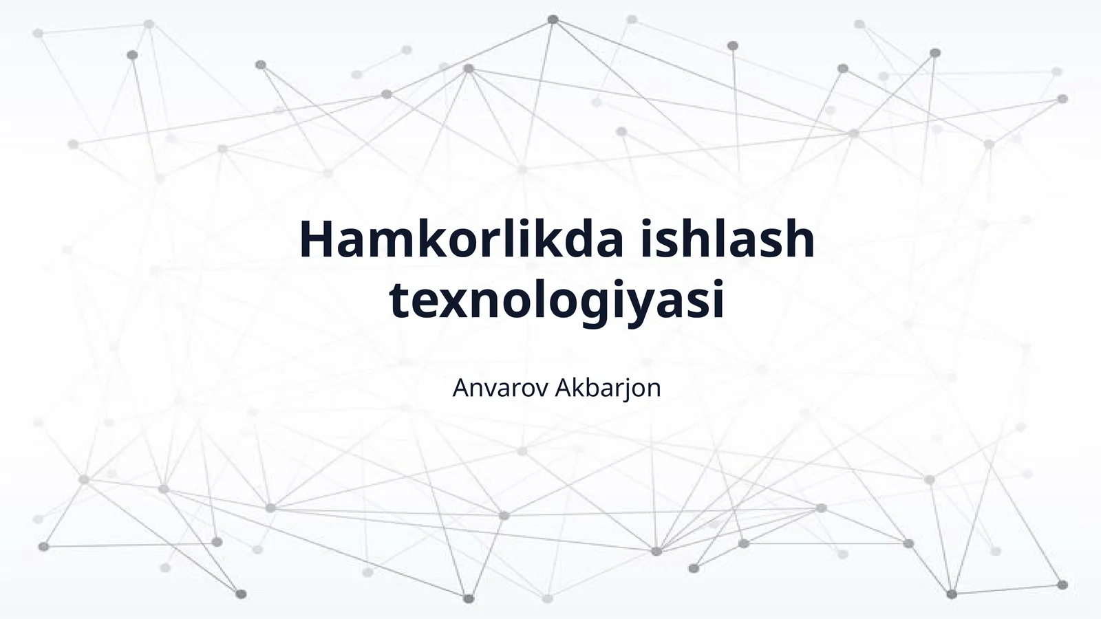 Hamkorlikda ishlash texnologiyasi