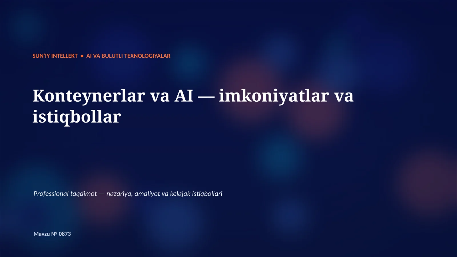 Professional taqdimot — nazariya, amaliyot va kelajak istiqbollari