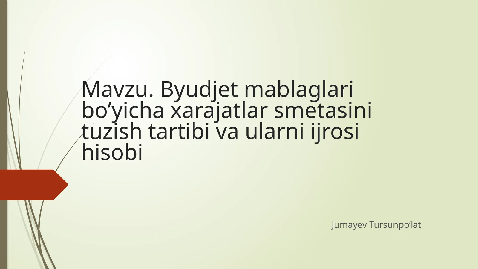Byudjet mablag‘lari bo‘yicha xarajatlar smetasini tuzish tartibi va ularni ijrosi hisobi