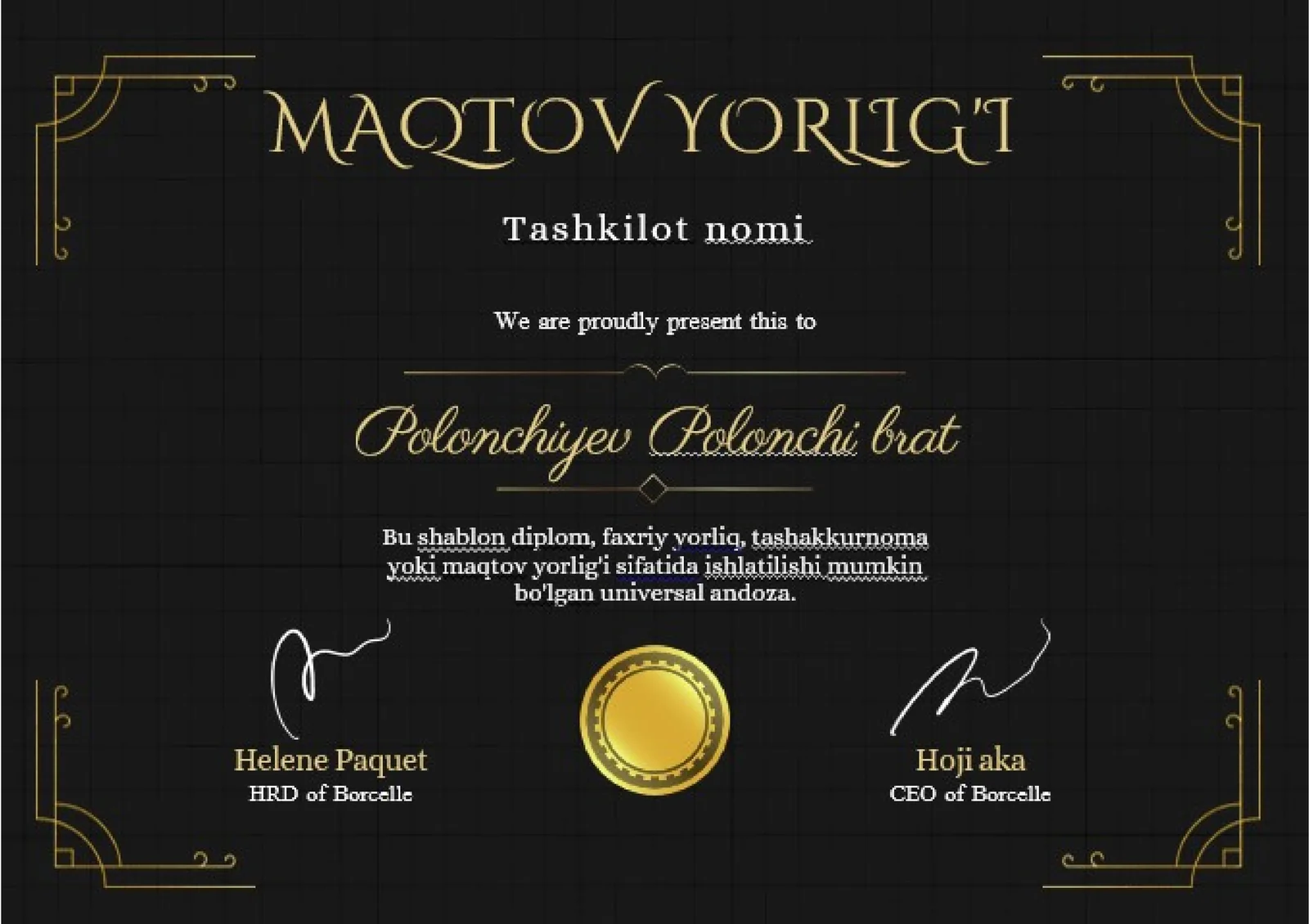 MAQTOV YORLIG'I