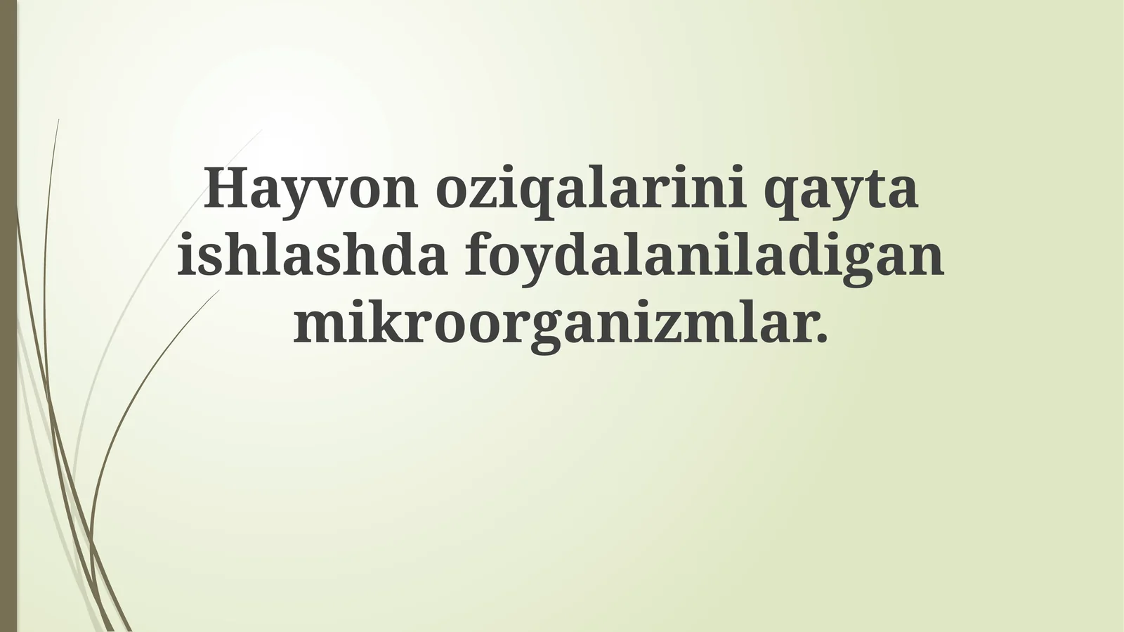 Hayvonoziqalariniqaytaishlashdafoydalaniladiganmikroorganizmlar