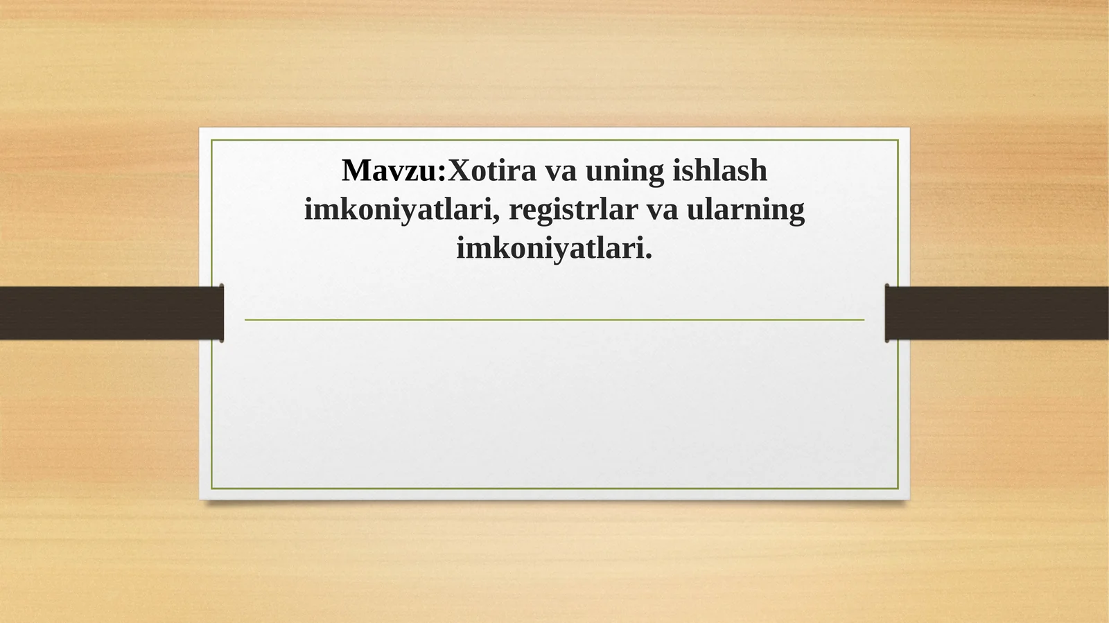 Zamonaviy kompyuterlarni ko’p satxli tashkil qilinishi