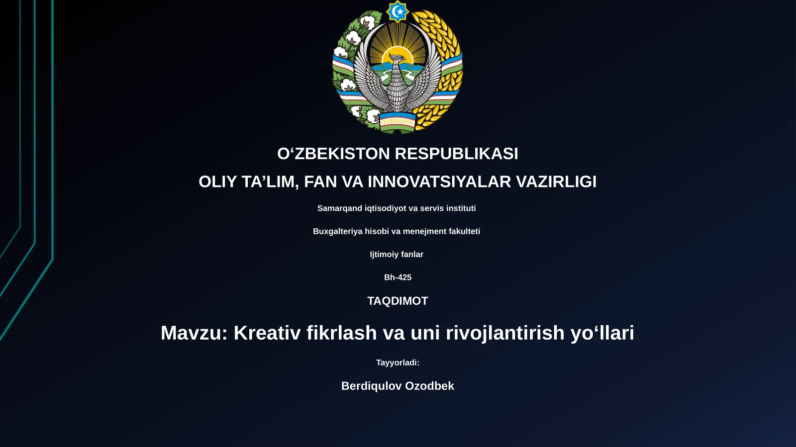 Kreativ fikrlash va uni rivojlantirish yoʻllari