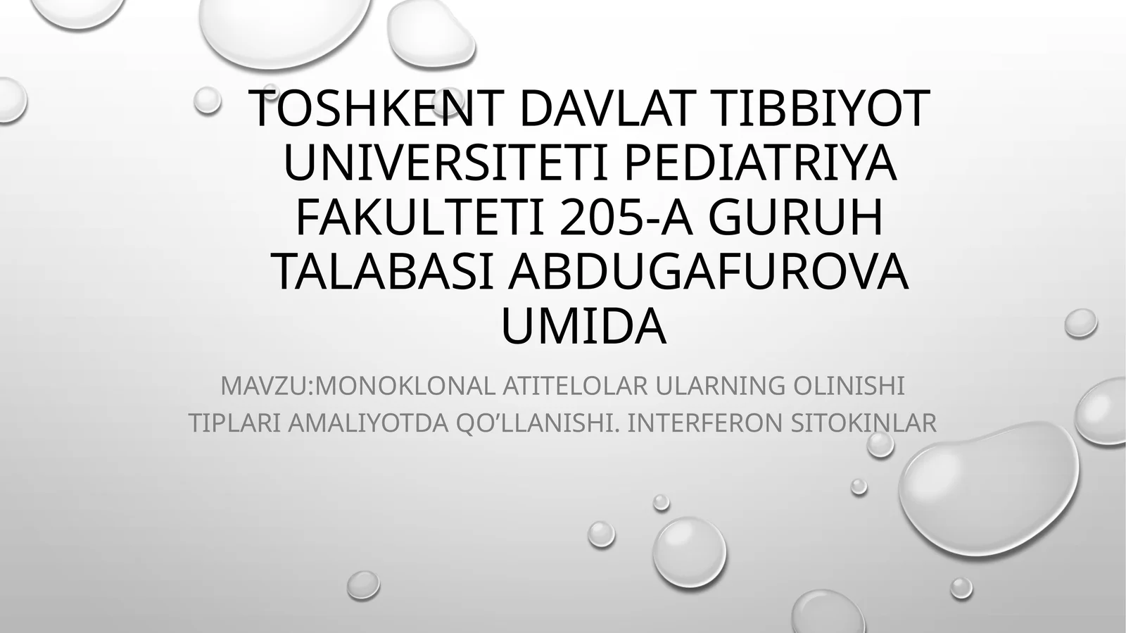 Monoklonalatitelolarularning olinishi tiplari amaliyotda qo’llanishi.InterferonSitokinlar