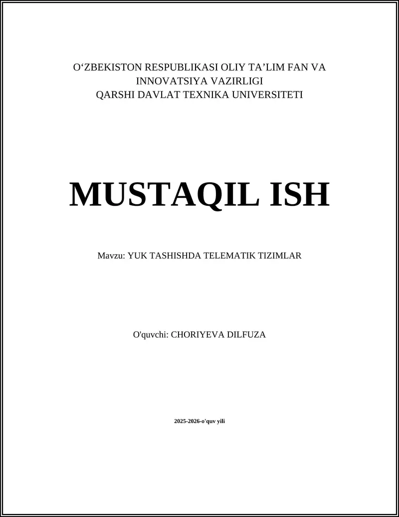 Yuk tashishda telematik tizimlar