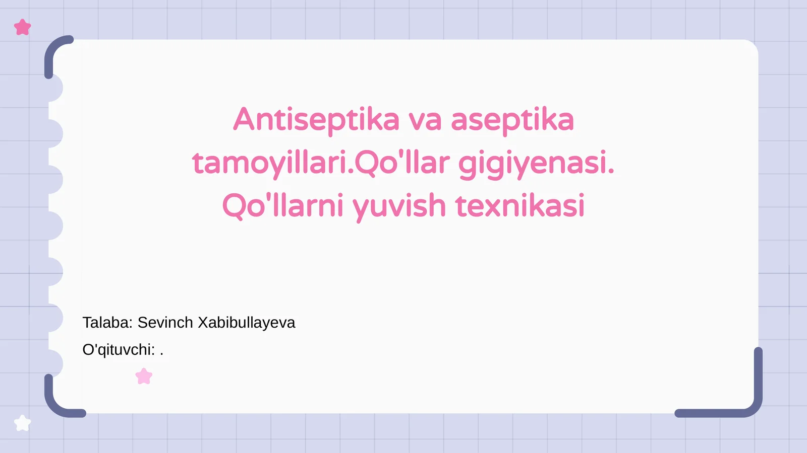 Antiseptika va aseptika tamoyillari