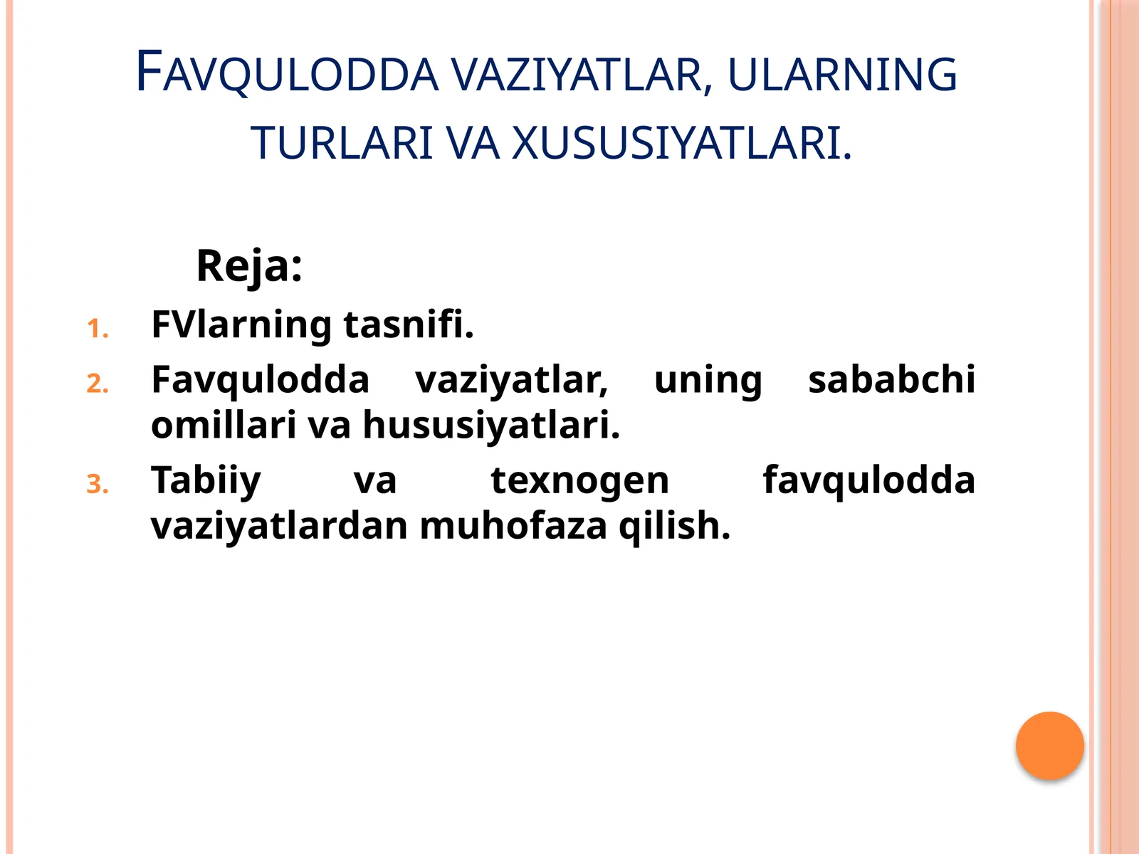 Favquloddavaziyatlar,ularningturlarivaxususiyatlari